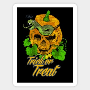 Trick or Treat on Black Sticker